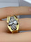 Bague Tank en or jaune 18 carats et platine sertie de diamants