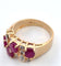 Bague vintage en or jaune 18 carats avec rubis et diamants