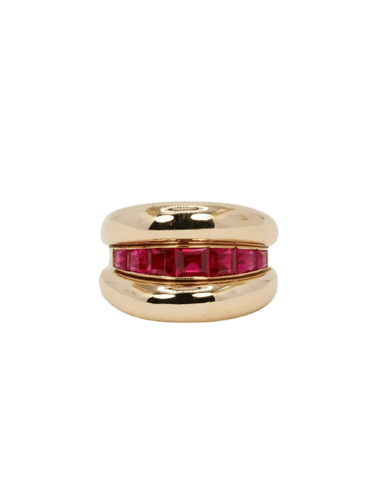 Bague 52 Bague jonc or jaune rubis calibrés 58 Facettes 1049.2