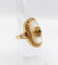 Bague 50.5 Bague marquise vintage or plaque de nacre, marguerite, émeraude et diamants 58 Facettes A03995