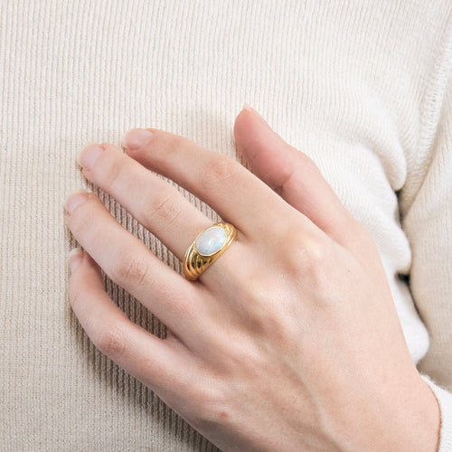 Bague Godron Opale