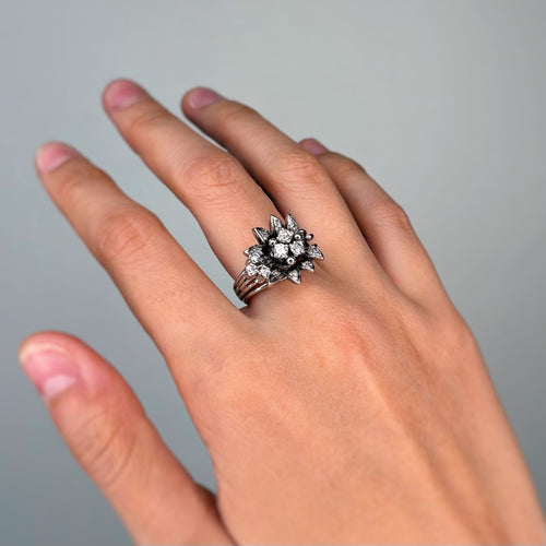 Bague 57 Bague - Or blanc & Diamants 58 Facettes 250309R