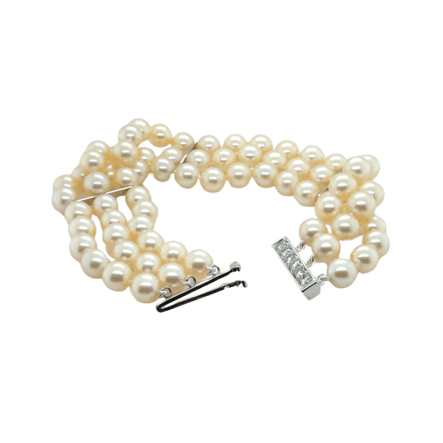 Bracelet Bracelet perles de culture - Or blanc et Diamants 58 Facettes 1.0000585/1
