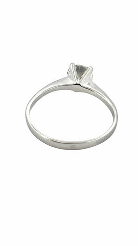 Bague 57 Solitaire diamant 1 carat , or blanc 18 carats 58 Facettes