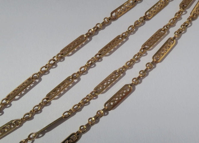 Collier Chaîne giletière collier ancien 58 Facettes