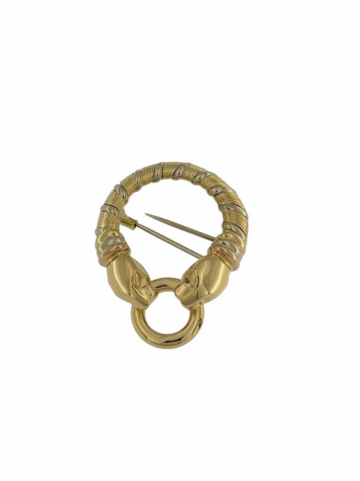 Cartier Broche double tête de panthère en or