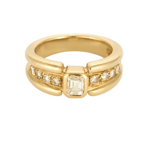 Bague 53 Bague type solitaire en or jaune et diamants 58 Facettes AUX1402