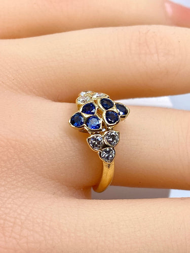 Mauboussin - Bague en or jaune 18 carats et saphirs et diamants