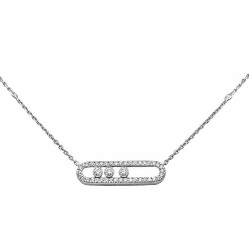 Collier Messika Collier Baby Move Pavé Or blanc Diamant 58 Facettes 4418212CN