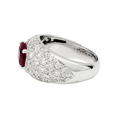 Bague 49 Bague jonc pavage diamant, rubis 1,78 carats. 58 Facettes 30945