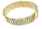 Bracelet Bracelet italien manchette or jaune et or blanc avec diamants 58 Facettes