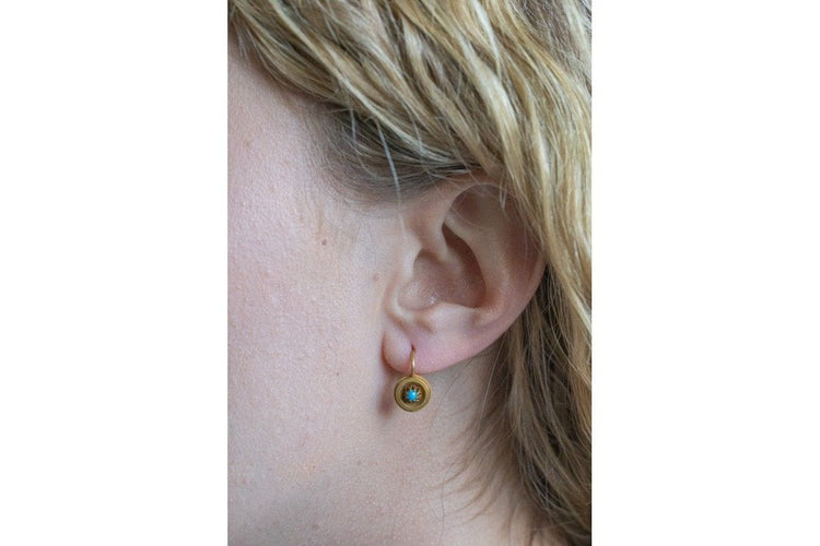 Boucles d'oreilles Boucles d'oreilles en or ancien avec turquoises 58 Facettes 11243