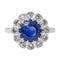 Bague 55 Bague Marguerite Or blanc Saphir, Diamant 58 Facettes 2663490CN