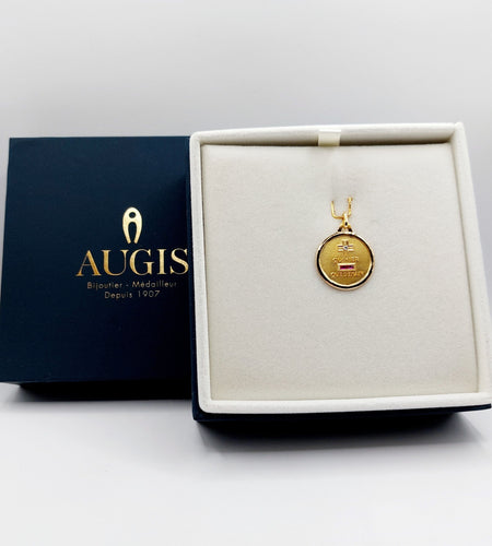 Pendentif AUGIS - Pendentif médaille d'amour or "+ qu'hier - que demain" maison - L'Intemporelle 58 Facettes J5010X0000