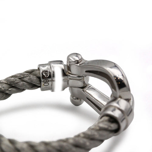 Bague 60 Bague Or & Câble Acier Force 10 - FRED 58 Facettes 250456R