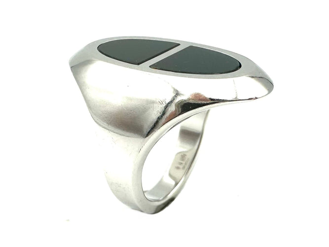 Bague 51 HERMES. Collection "Chaine d'ancre verso", bague en argent 58 Facettes