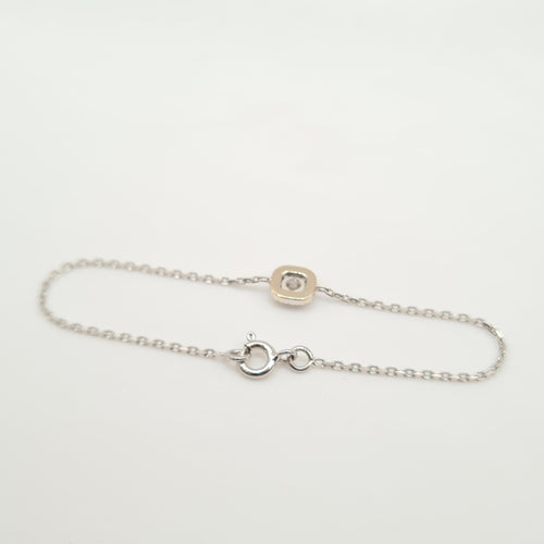 Bracelet Bracelet or blanc serti de diamants naturels 58 Facettes