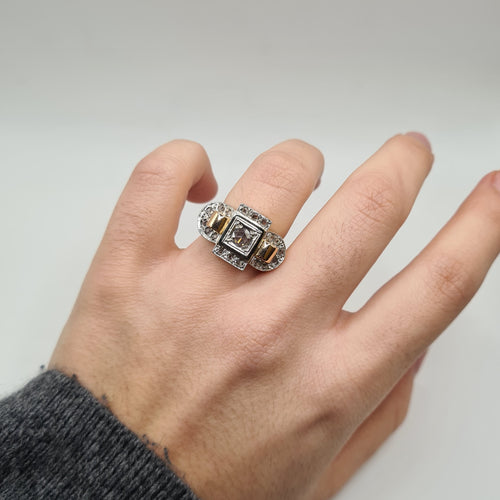 Bague 50.5 Bague vintage or rose diamants 58 Facettes