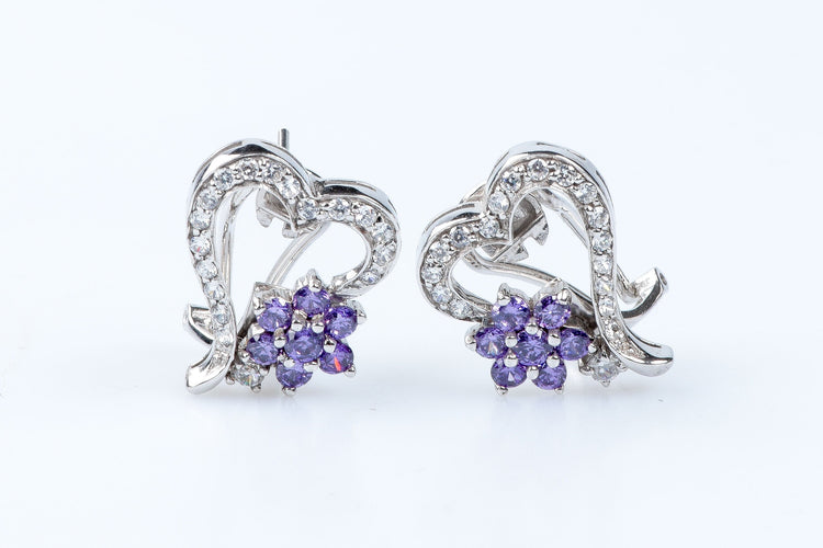 Bague Bague coeurs et fleurs en or blanc 18 carats 58 Facettes 111.20995-53