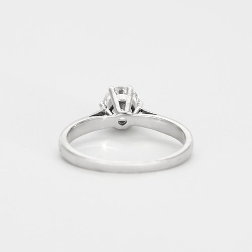 Bague 55 Bague solitaire or gris ornée d'un diamant 58 Facettes 160/2