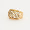Bague 57.5 Bague pavage diamants année 70-80 en or jaune 18K 58 Facettes