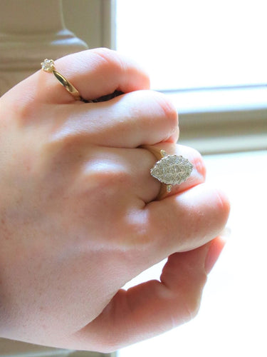 Bague 53.5 Bague Marquise Or blanc, Or jaune Diamant 58 Facettes 1875457CN