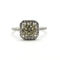 Bague 53 Bague or blanc, diamant vert, entourage diamants taille brillant 58 Facettes