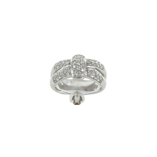 Bague 54.5 Bague lien diamants en or blanc 58 Facettes