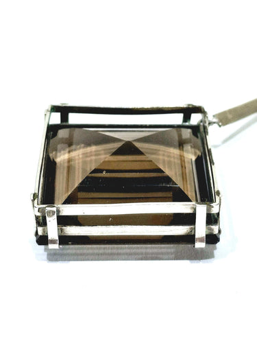 Pendentif Pendentif quartz fumé biseauté en argent 58 Facettes