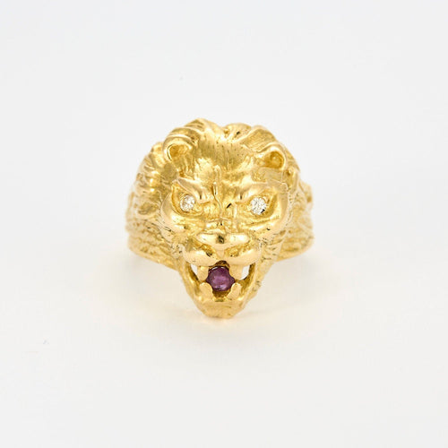 Bague 59 BAGUE TETE DE LION 58 Facettes M8864