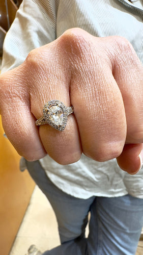 Bague Bague Solitaire or blanc diamant poire 1ct 58 Facettes