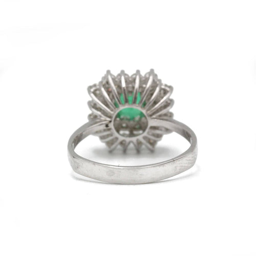 Bague 62 Bague - Or blanc, diamants et émeraude 58 Facettes 250176R