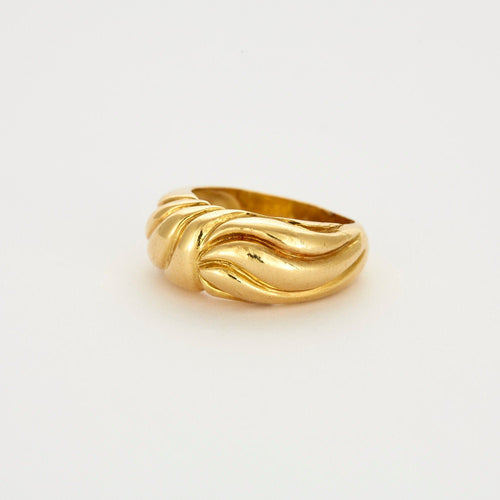 Bague 56 Bague jonc or jaune 58 Facettes LP242/4