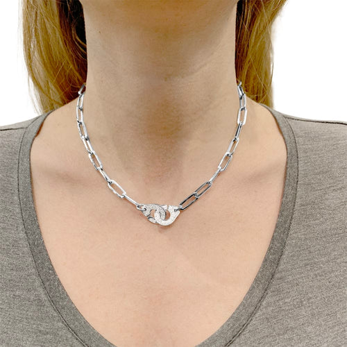 Collier Collier Dinh Van, "Menottes", or blanc et diamants. 58 Facettes 35223