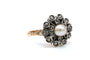 Bague 63 Bague Napoléon III en or jaune et argent, perle et diamants 58 Facettes B496