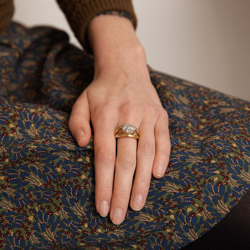 Bague 53 Bague double or jaune et diamants 58 Facettes