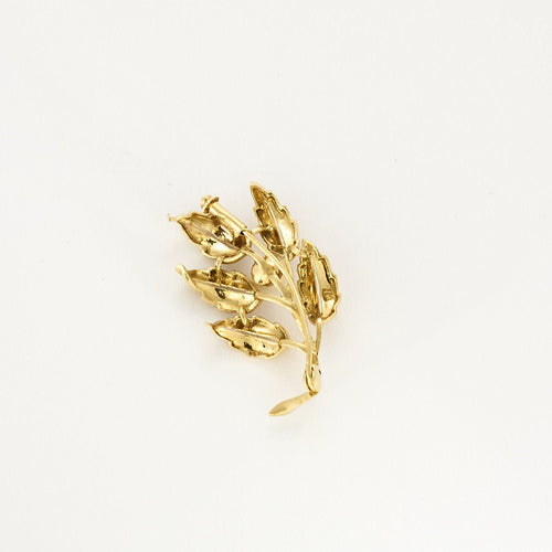 Broche Broche en or jaune et perle blanche 58 Facettes COL31414