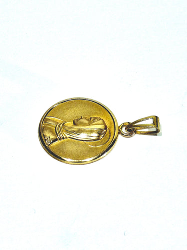 Pendentif Médaille de la Vierge en or 18 carats jaune et or rose 58 Facettes