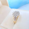Bague 56.5 Bague fleur contemporaine Diamants Or 2 tons 18K 58 Facettes 1758
