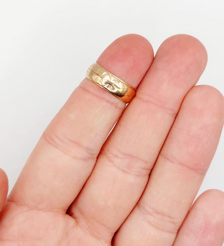 Alliance jumelées Gimmel antique or rose non gravée