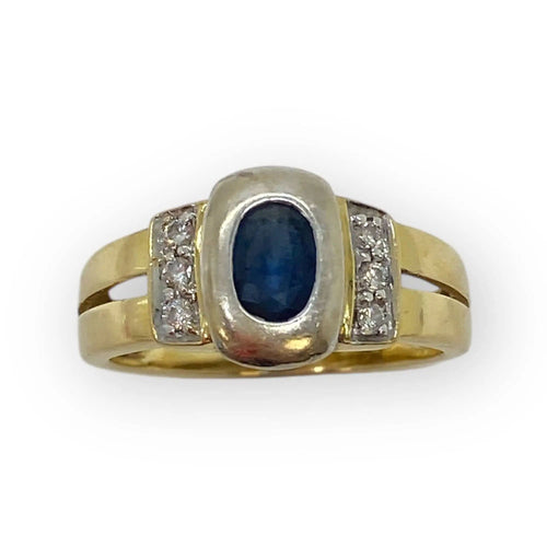 Bague 54 Bague or, saphir et diamants 58 Facettes 330076349