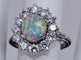 Bague 53 Bague en or blanc Opale Ethiopienne et Diamant 58 Facettes BA-153
