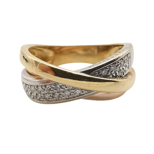 Bague 57 Guy Laroche - Bague 3 ors & diamants 58 Facettes