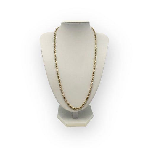 Collier or jaune maille torsadée 55 cm