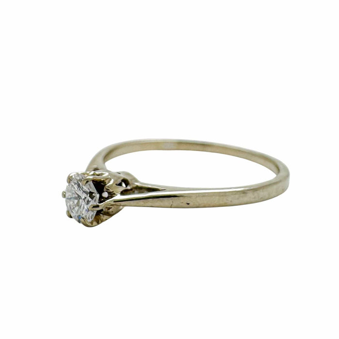 Bague 53 Bague Solitaire Diamant 0.2ct or blanc 58 Facettes