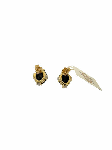 Boucles d'oreilles Clous d'oreilles or certifiés IGI avec saphirs et diamants 58 Facettes