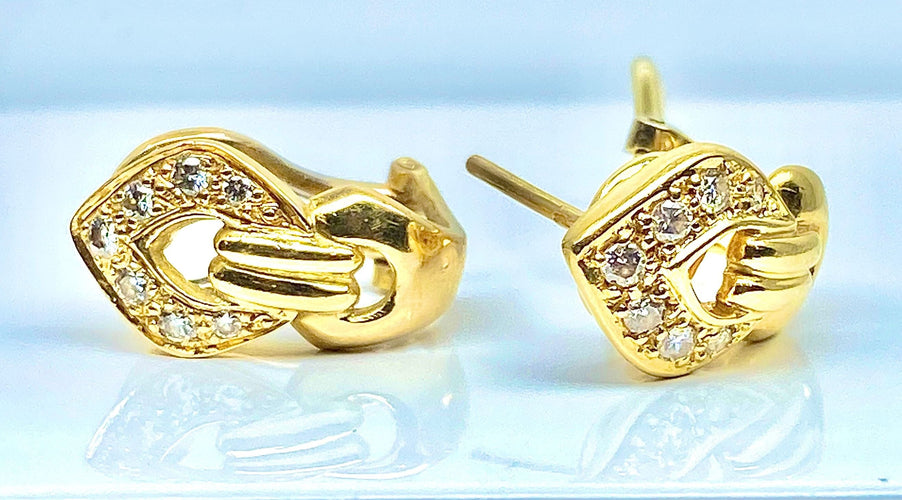 Boucles d'oreilles Paire de boucles d’oreilles en or jaune 18 carats et diamants 58 Facettes AB458