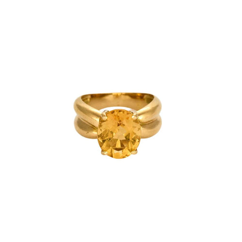 Bague en or jaune et citrine