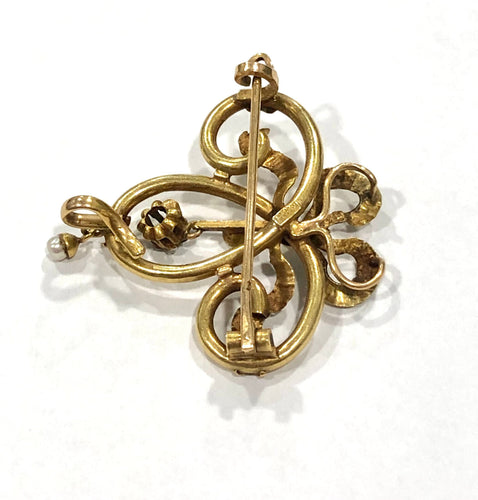Pendentif Broche/ pendentif époque Napoléon III or jaune 58 Facettes
