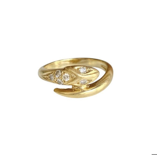 Bague 56 Bague serpent or jaune et diamants 58 Facettes